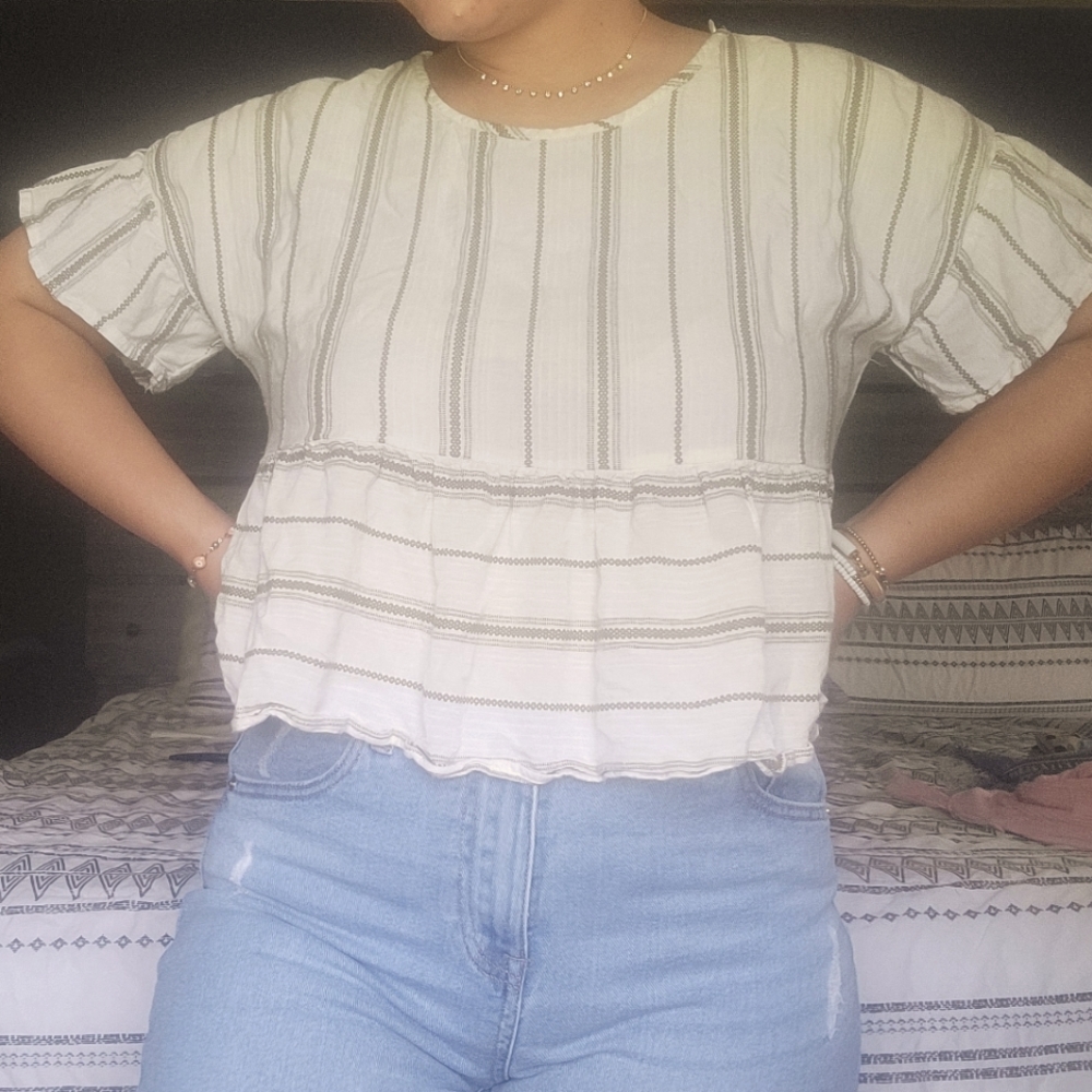 Green Peplum Crop